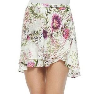 Haute Hipppie Floral Silk Mini Skirt